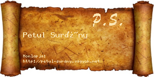 Petul Surány névjegykártya